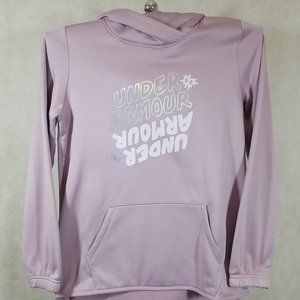 Under Armour  Pullover Hoodie Fleece Sweatshirt  Purple With Logo  Girls Size L
